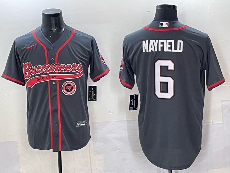 Men 2025 Tampa Bay Buccaneers #6 Mayfield Grey Joint Name Nike Limited NFL Jersey style 06